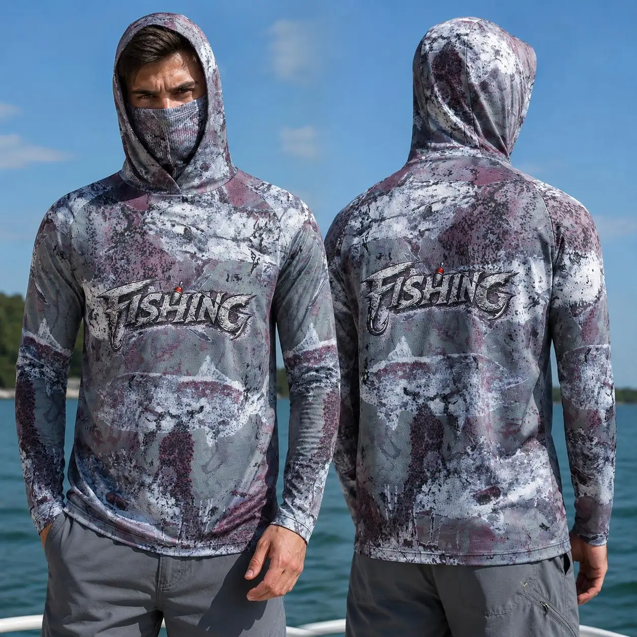 Fishing - Camisa de pesca com capuz para