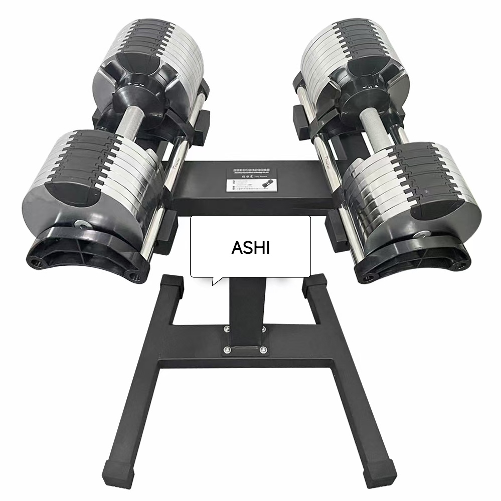 Adjustable Dumbbell Pair 40Kg - Conjunto de halteres ajustáveis cromados de