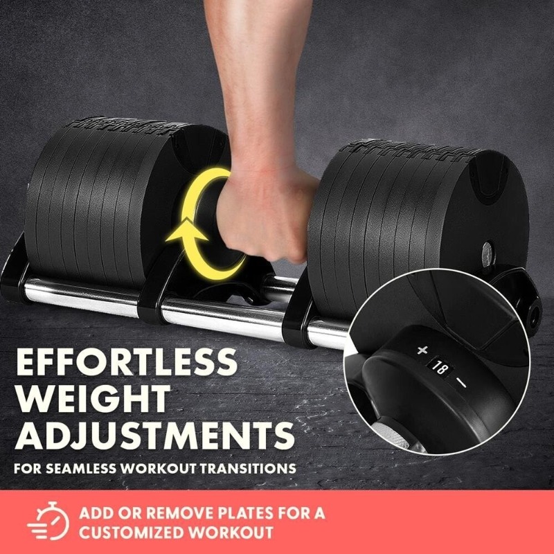 Adjustable Dumbbell Pair 40Kg - Equipamento de Fitness Grande, Conjunto de