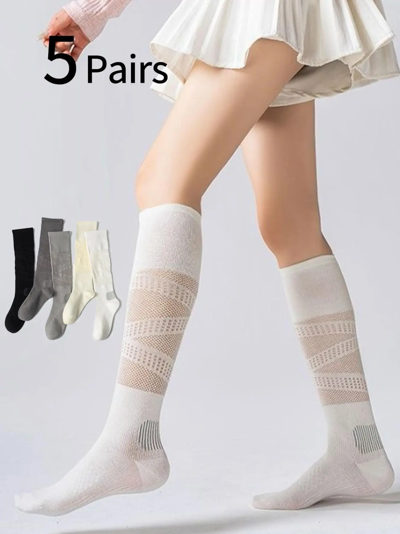 Cycling - 5 pares de meias esportivas femininas,