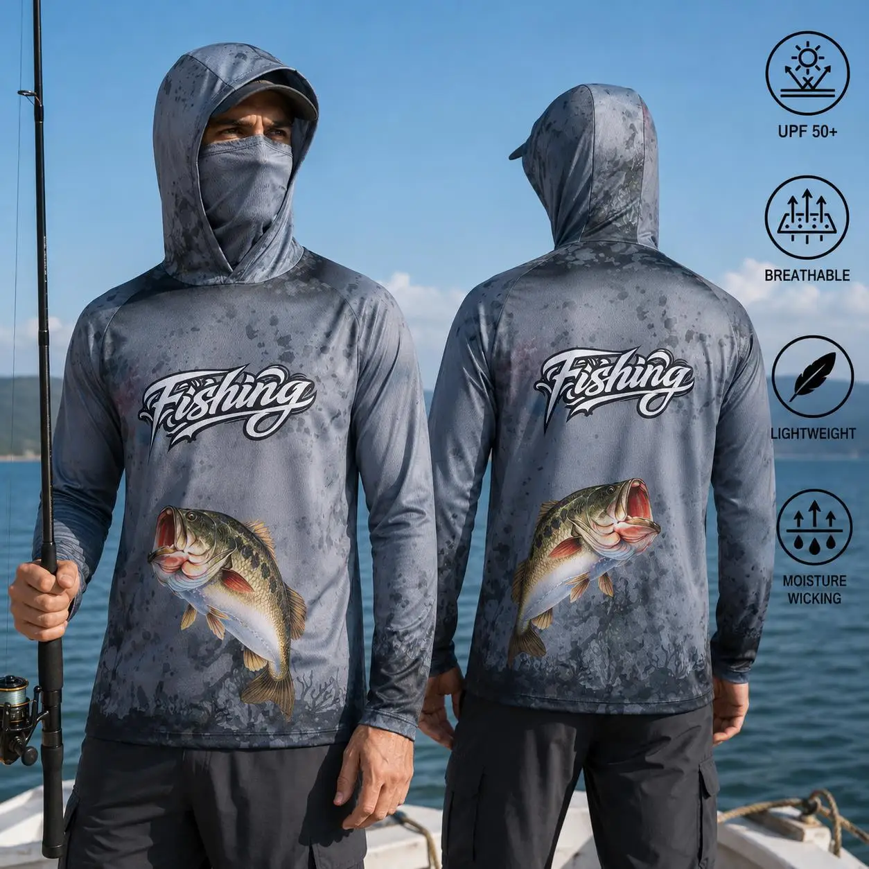 Camisa de pesca com capuz para - Fishing avaliação e preço